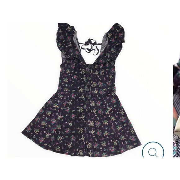 ✨FREE PEOPLE✨VIOLET FLORAL CORDUROY ROMPER - Picture 8 of 16